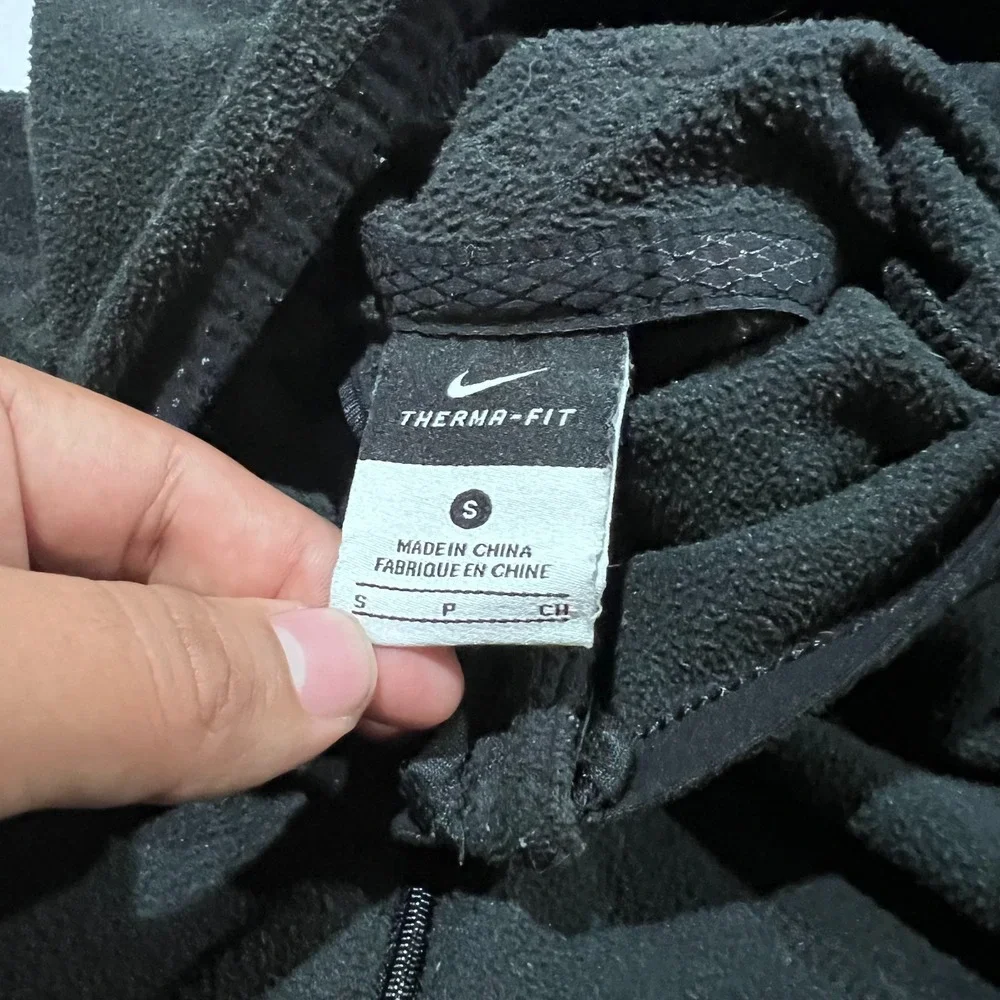 Y2K Nike Women Black Therma Fit Pullover Micro Fleece Running Gym Hoodie S